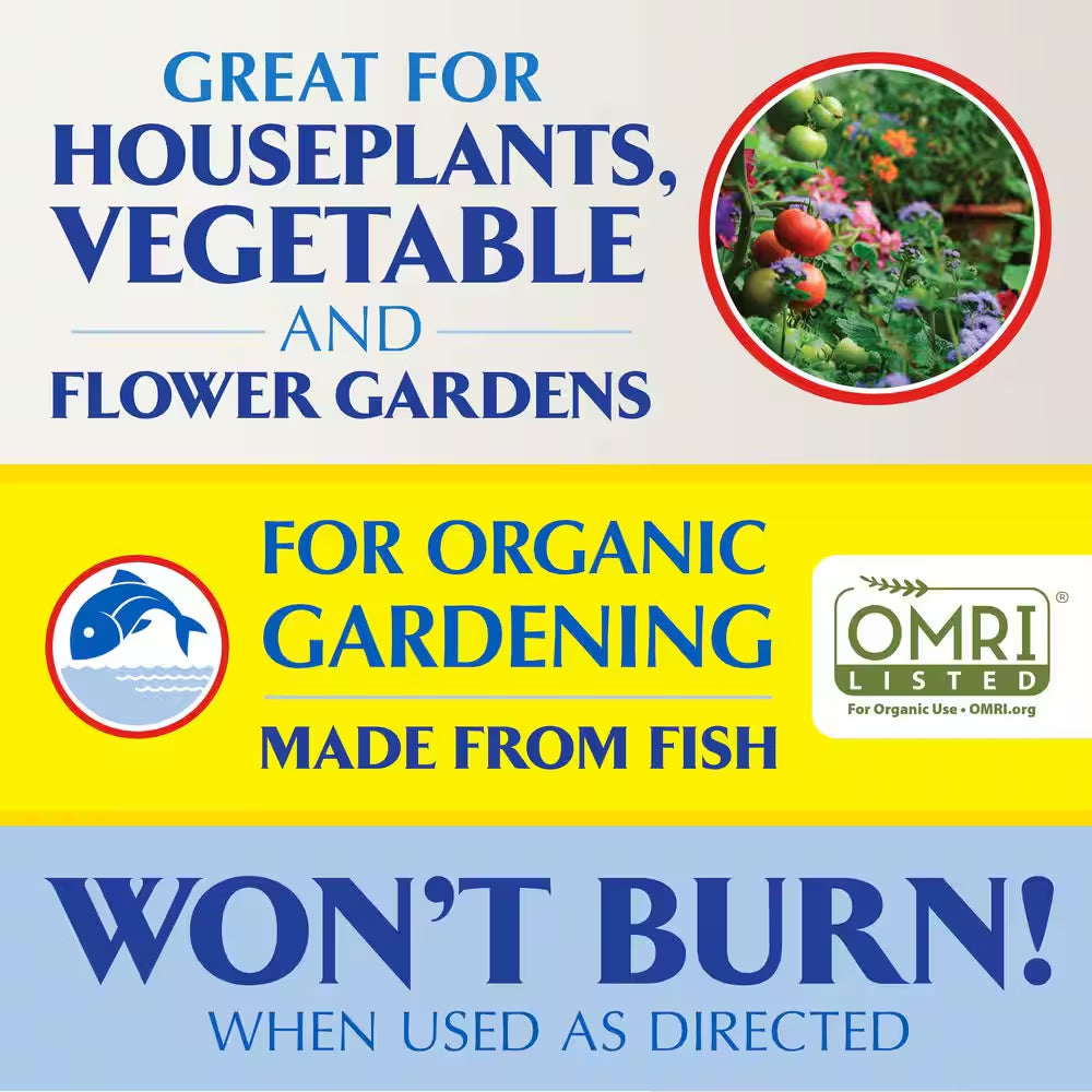 128 Oz. (1 Gal.) Organic Gardening Liquid Fish Emulsion Plant Food Fertilizer Concentrate 5-1-1