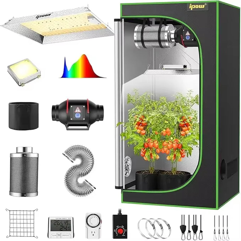 Planting Tent Kit Complete System, 2X2 Foot LED Plant Growth Light Dimming Full Spectrum Indoor Planting Tent Kit