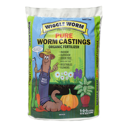 Wiggle Worm Worm Castings Organic Fertilizer, Soil Builder, 30-Lbs