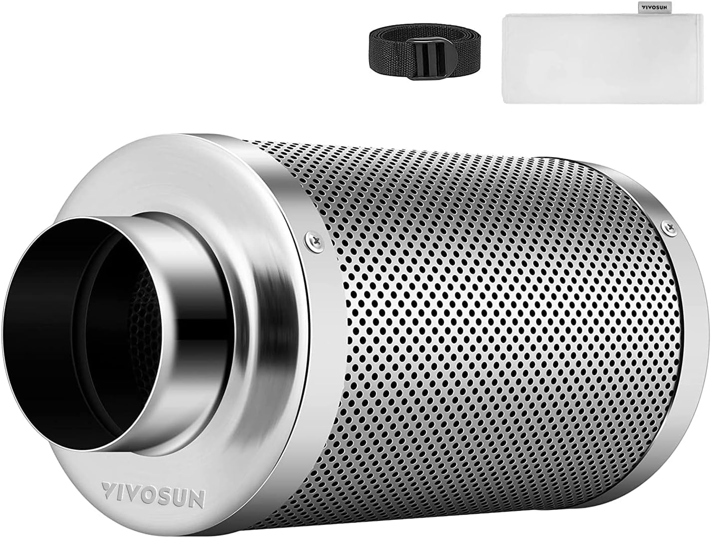 6 Inch Air Carbon Filter Smelliness Control with Australia Virgin Charcoal for Inline Duct Fan, Grow Tent, Pre-Filter Included, Reversible Flange 6"X 16"