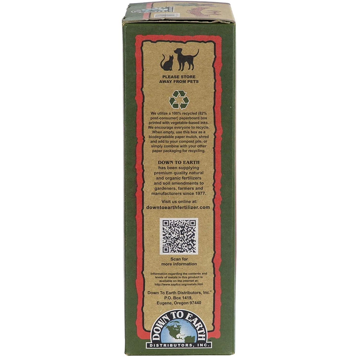 Down to Earth (#07854) Organic Vegetable Garden Fertilizer 4-4-4, 5# Box