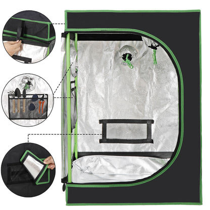 24""X24""X36" Indoor Hydroponic Grow Tent with Observation Window and Floor Tray