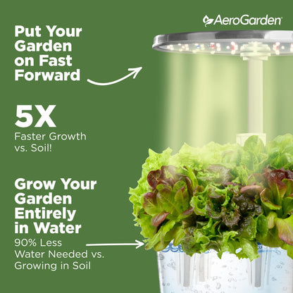 Harvest Elite 360 Indoor Garden Hydroponic System with LED Grow Light and Herb Kit, Holds up to 6 Pods, White
