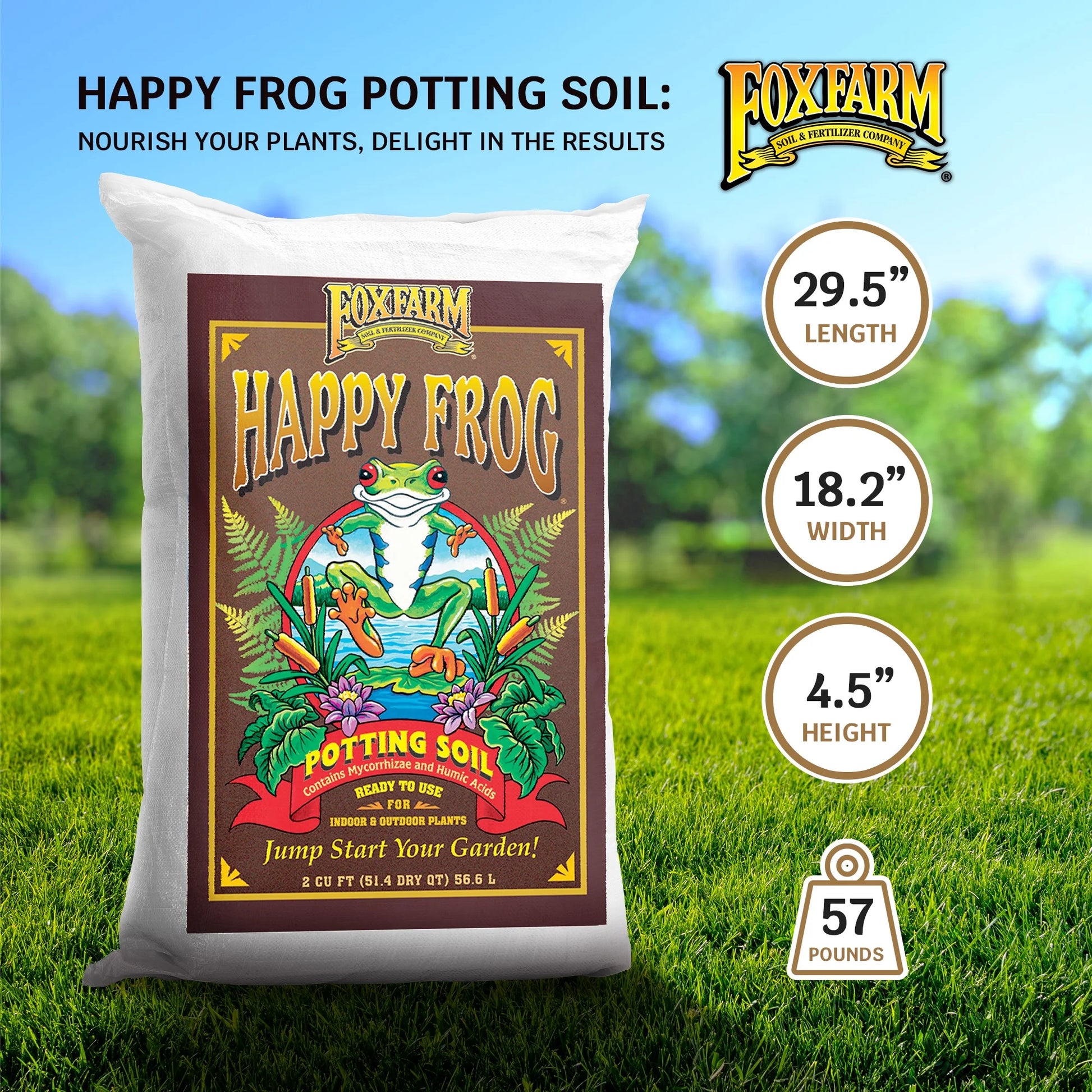 FX14047 Happy Frog Ph Adjusted Garden Potting Soil Mix 2 Cubic Feet