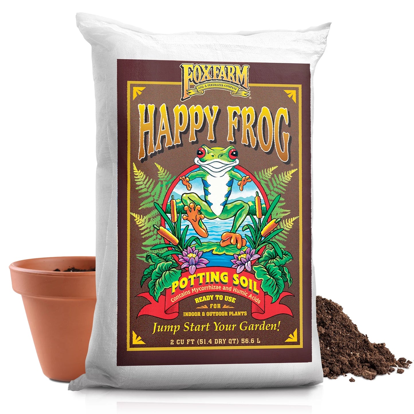 FX14047 Happy Frog Ph Adjusted Garden Potting Soil Mix 2 Cubic Feet