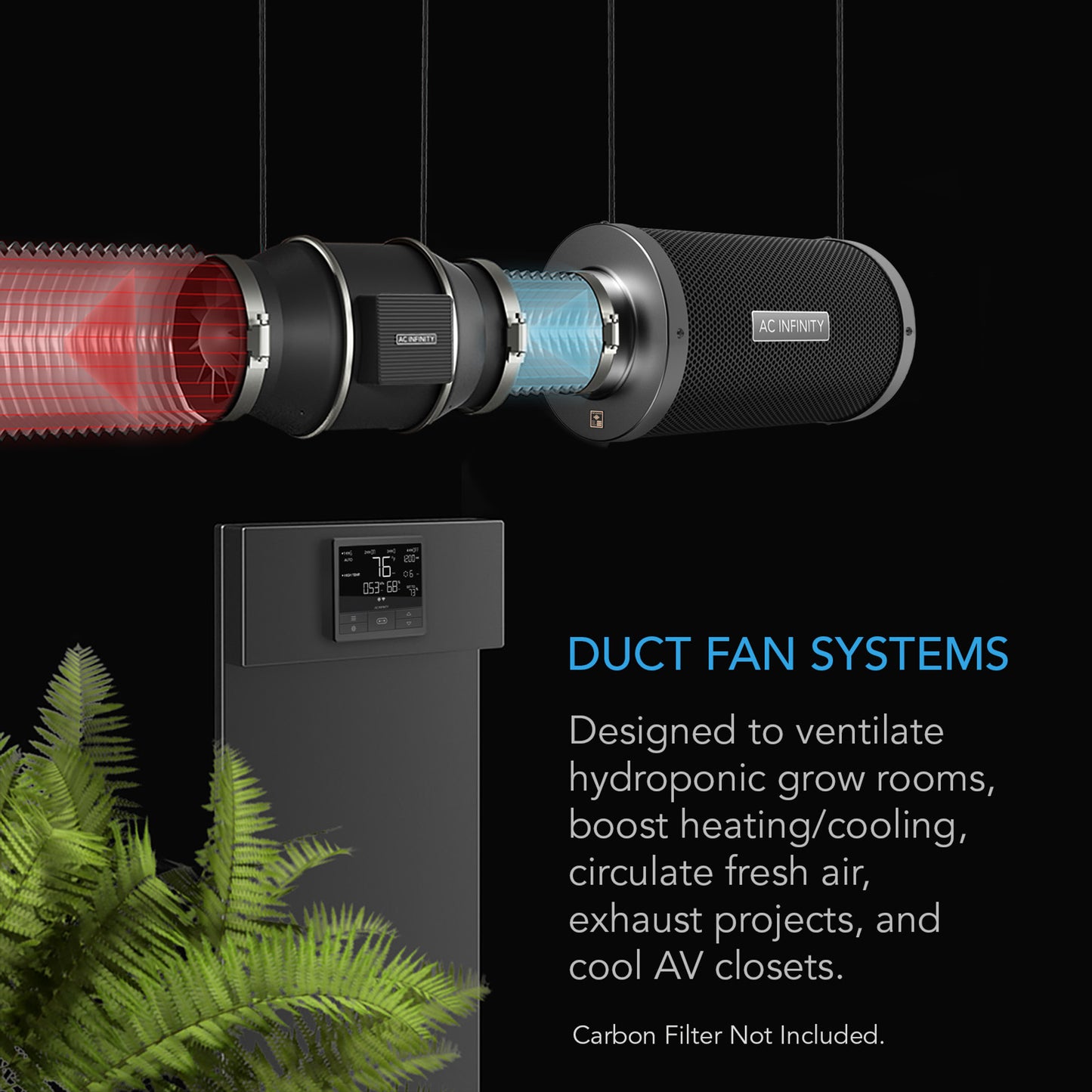 AC Infinity Air Filtration Kit 6”, CLOUDLINE PRO Inline Fan and Carbon Filter Combo